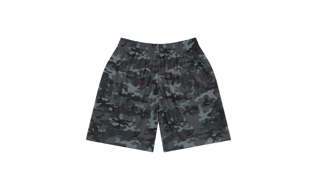 Camo Cotton Wreath Mesh Shorts "Black" DT174