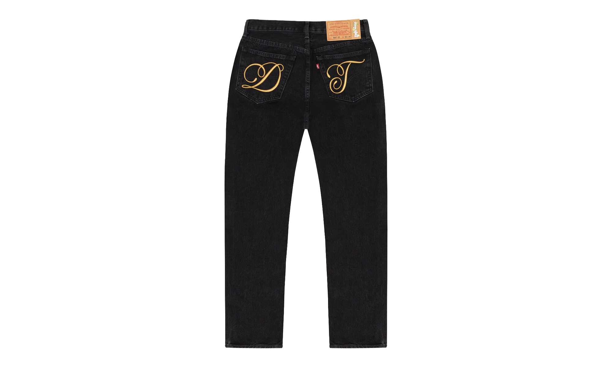DT Metallic Gold Script 501 Jeans "Black" DT391