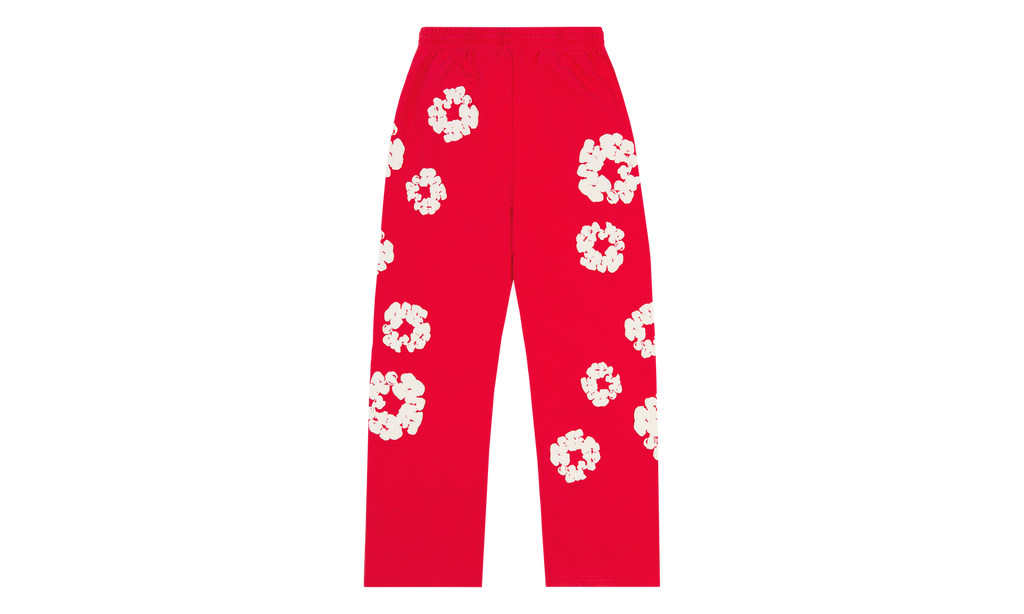 Cotton Wreath Baggy Sweatpants "Red" DT161