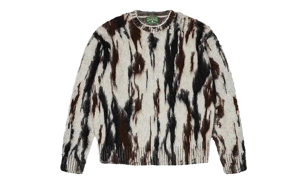 Camo Mohair Crewneck Sweatshirt "White" DT550