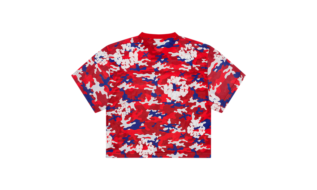 Camo Cotton Wreath Mesh Football Top "Red" DT171