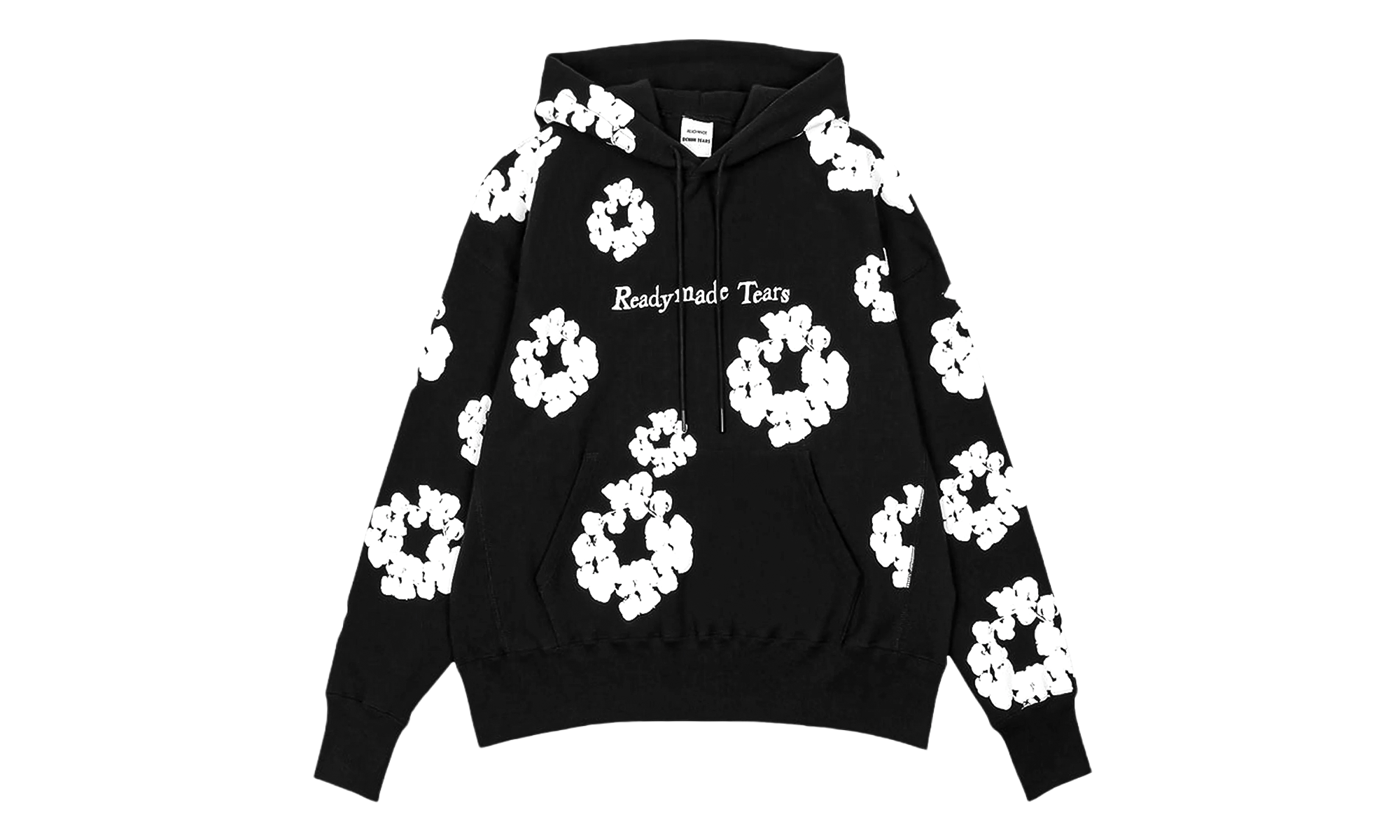 Ready Made Cotton Wreath Hooded Sweatshirt "Black" DT369