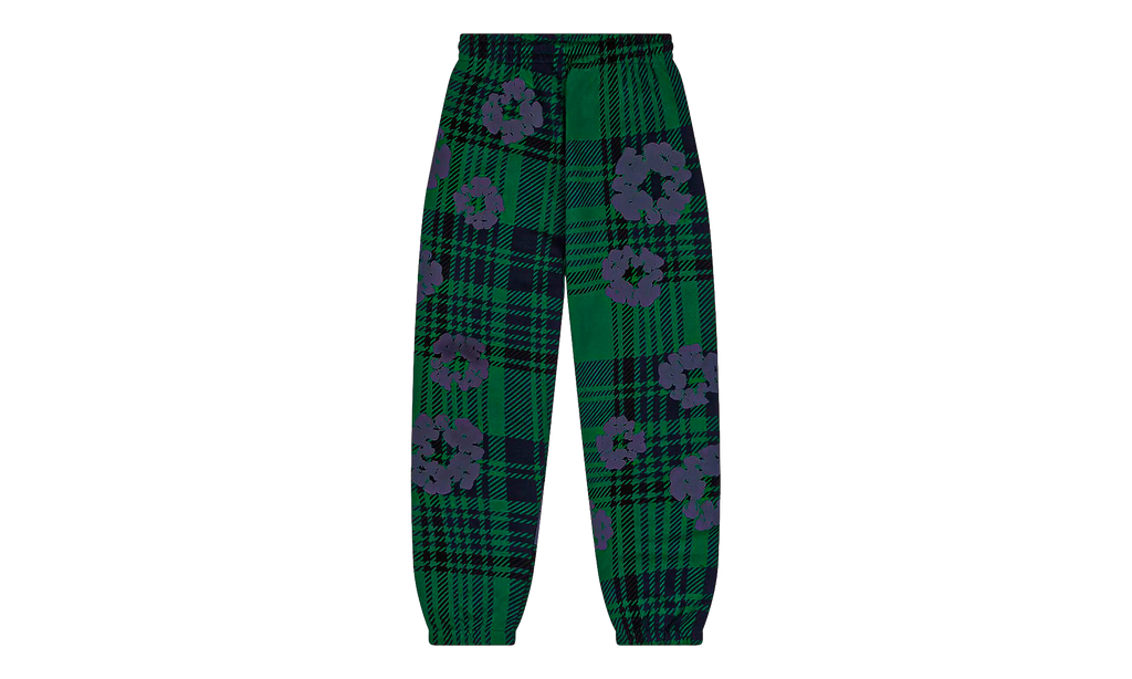 Plaid Cotton Wreath Sweatpants "Green" DT386