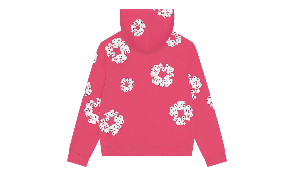 Rhinestone Cotton Wreath Zip Hoodie "Pink" DT510