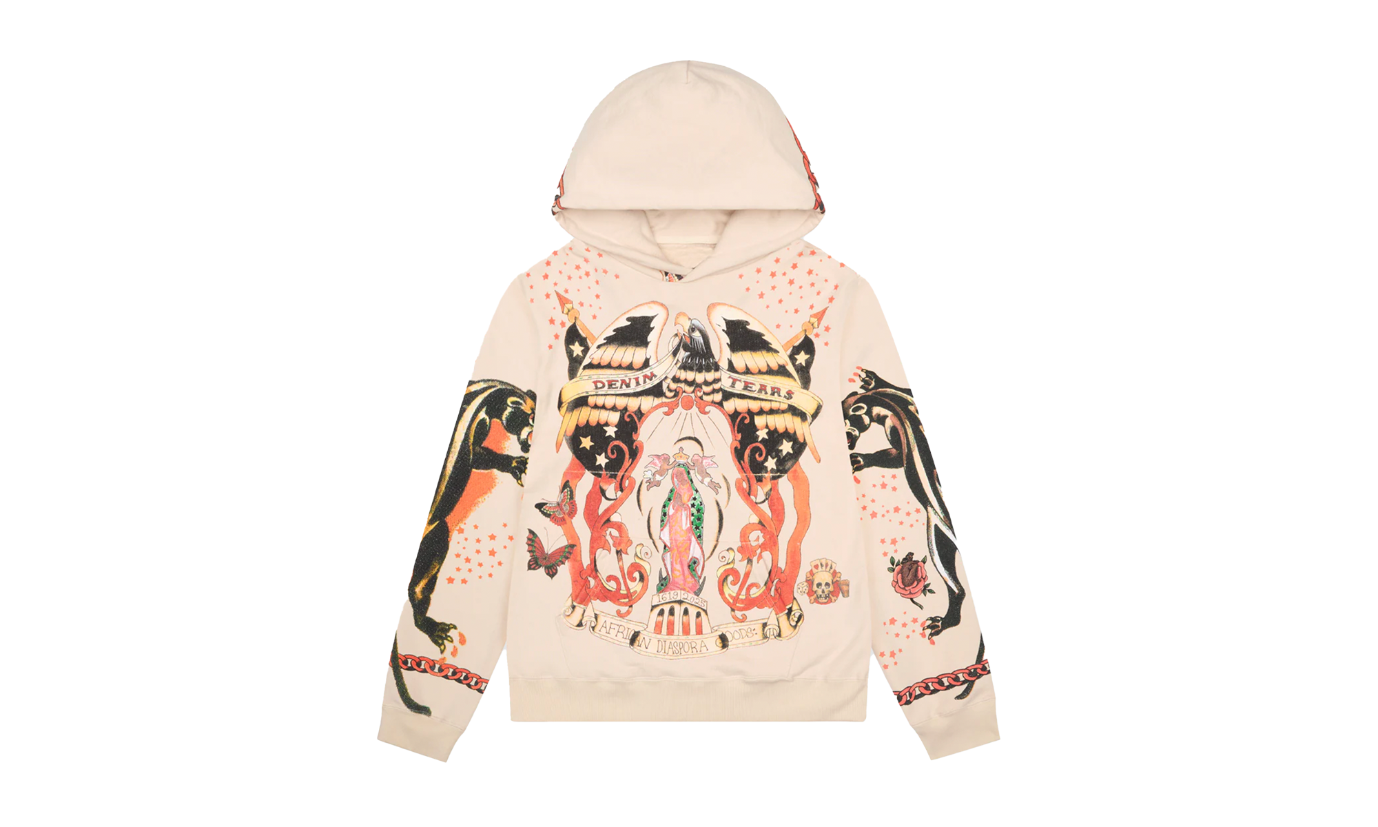 Tattoo Pullover Hoodie "Cream" DT579