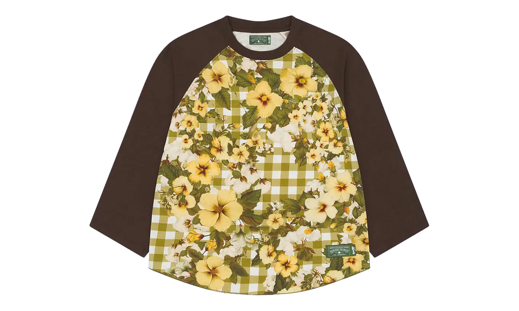 Levi's Cotton Floral Gingham Baseball Tee "Multicolor" DT505