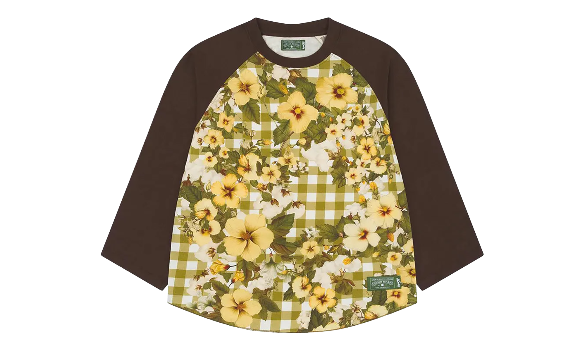 Levi's Cotton Floral Gingham Baseball Tee "Multicolor" DT505