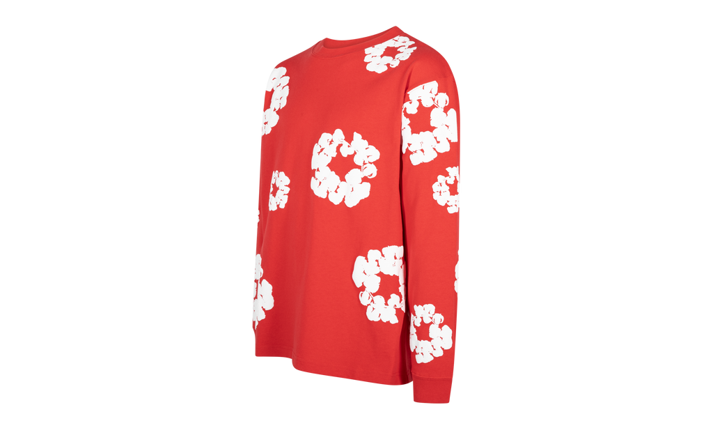 Long Sleeve Cotton Wreath Tee "Red" DT057