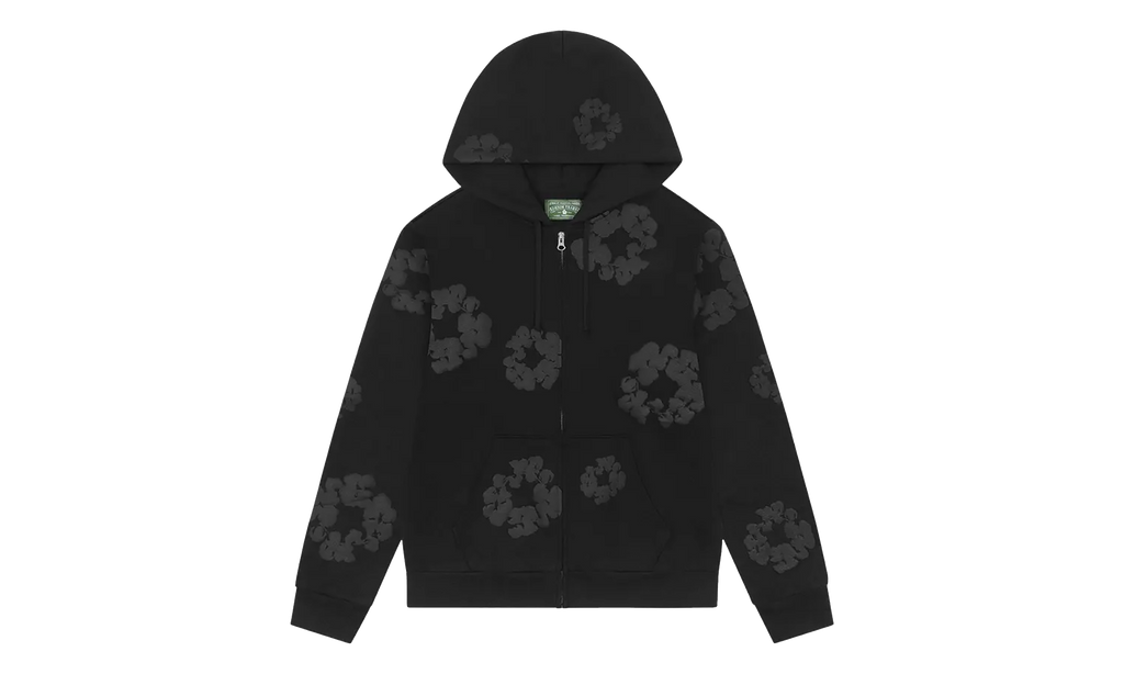 Mono Cotton Wreath Zip Hoodie "Black" DT621