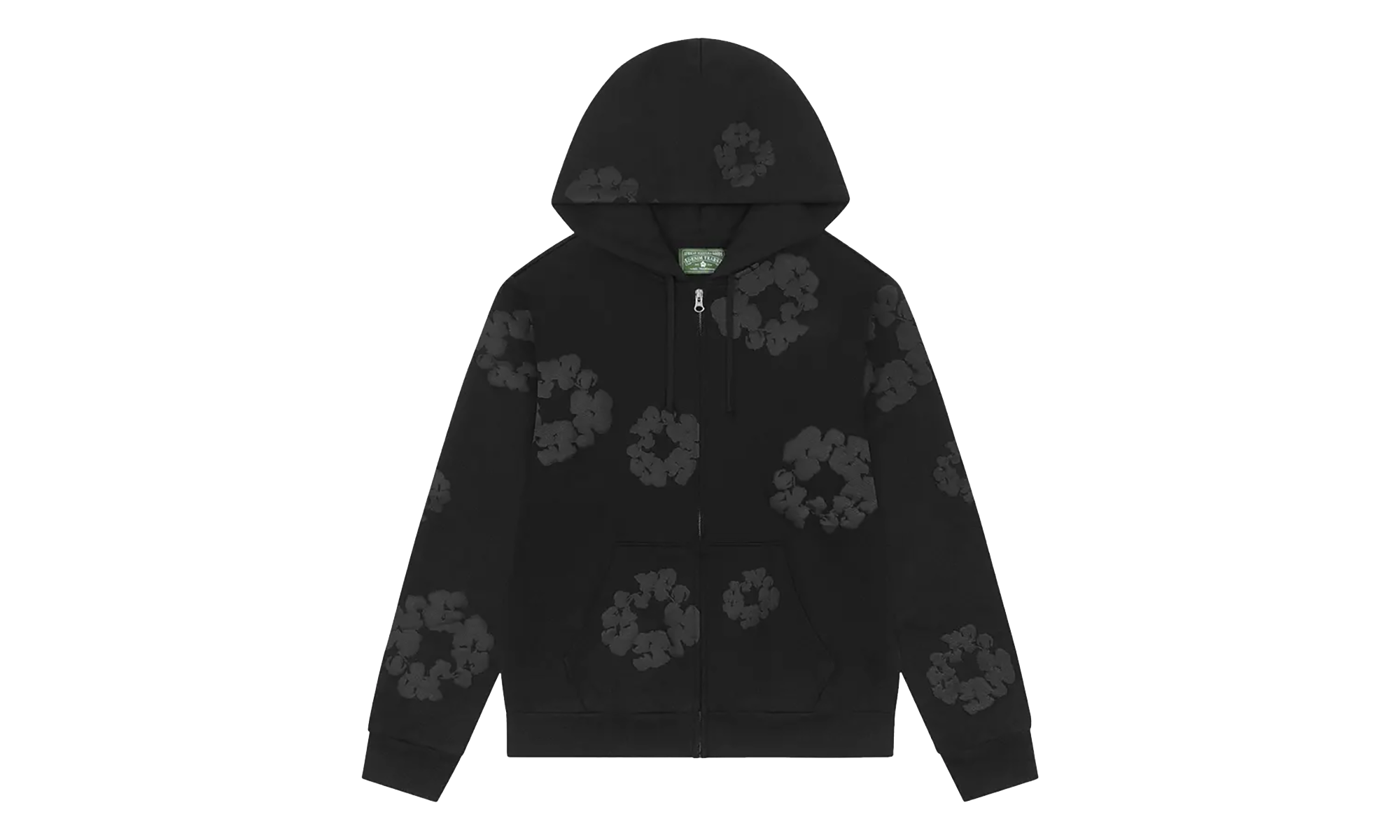Mono Cotton Wreath Zip Hoodie "Black" DT621