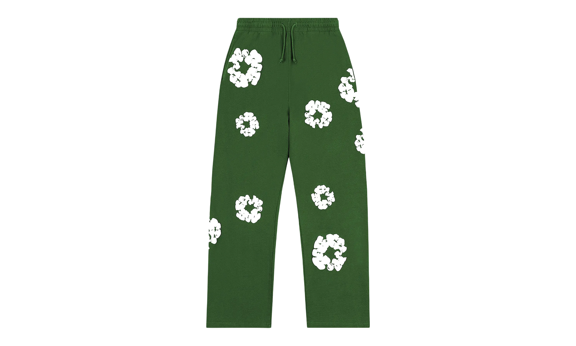 Cotton Wreath Open Hem Sweatpants "Green" DT414