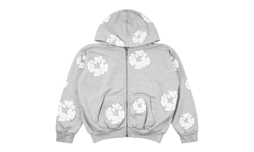 Kids Cotton Wreath Zip Hoodie "Grey" DT147