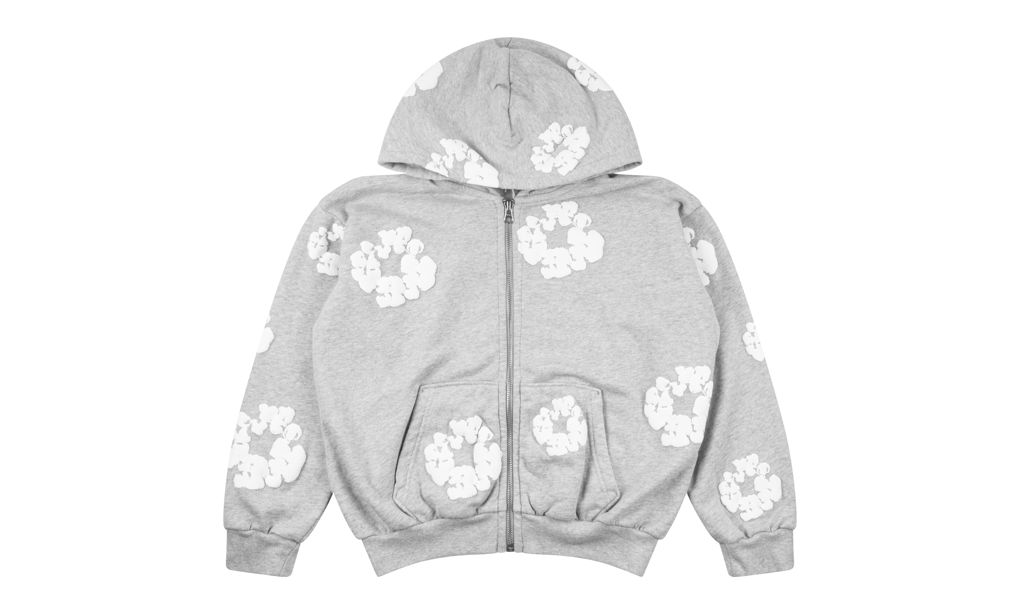 Kids Cotton Wreath Zip Hoodie "Grey" DT147