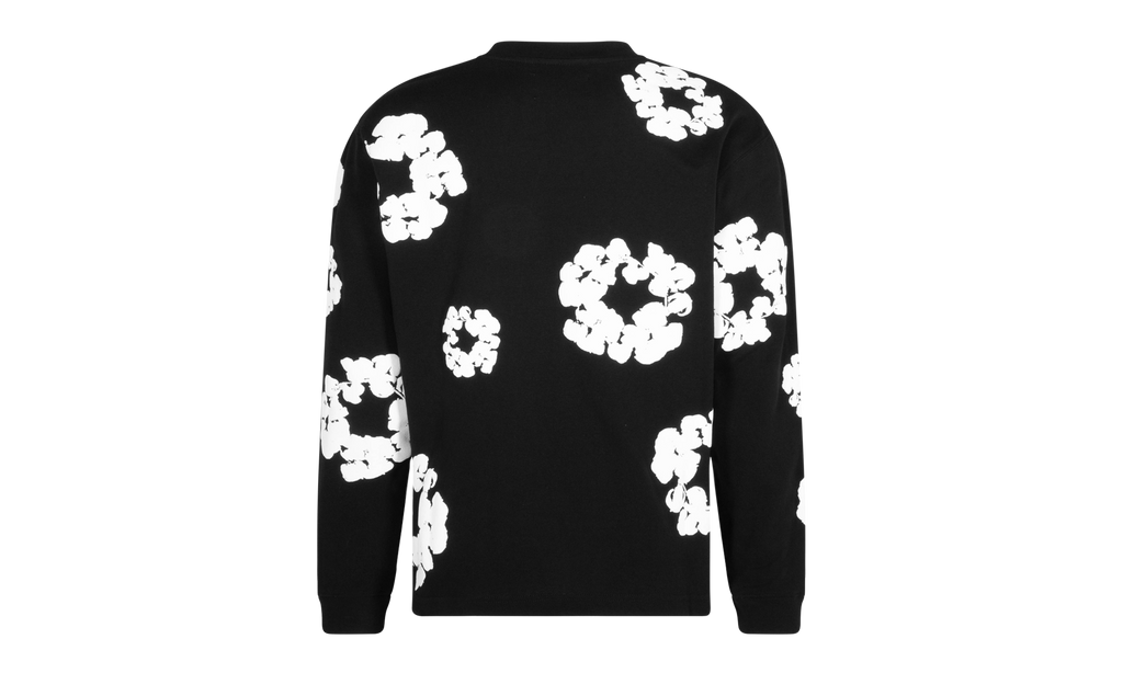 Long Sleeve Cotton Wreath Tee "Black" DT053
