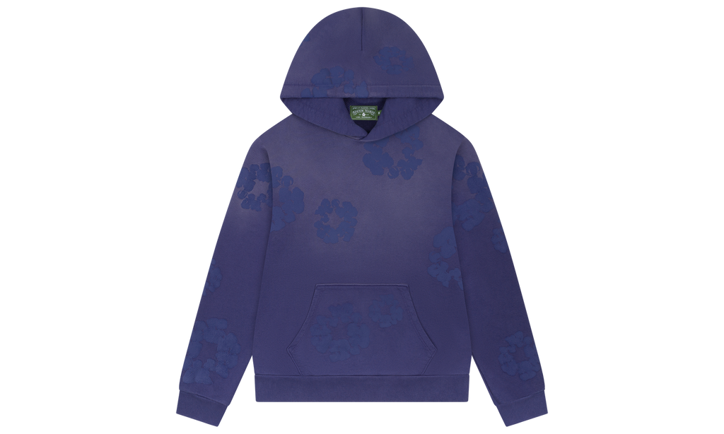 Mono Cotton Wreath Hoodie "Washed Blue" DT104