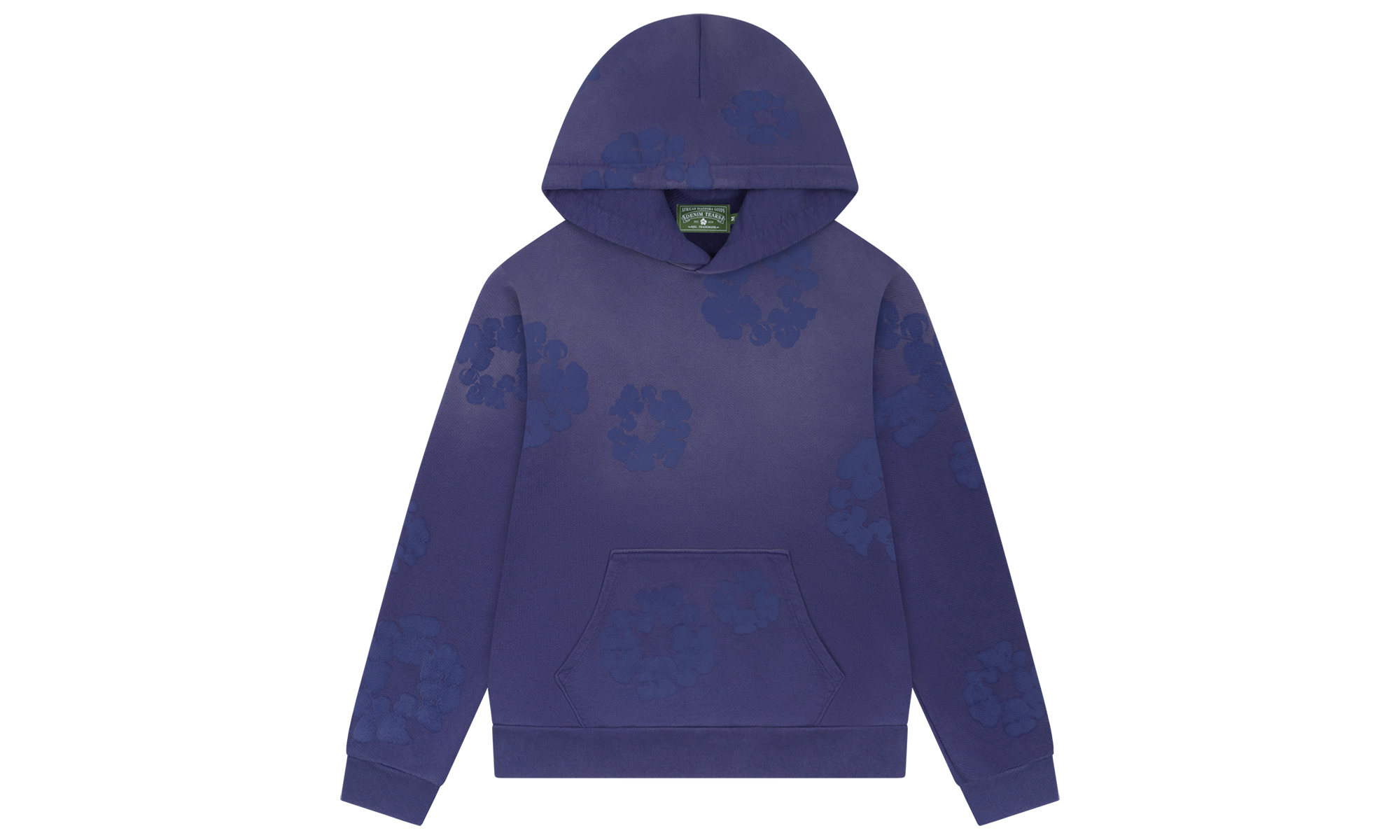 Mono Cotton Wreath Hoodie "Washed Blue" DT104