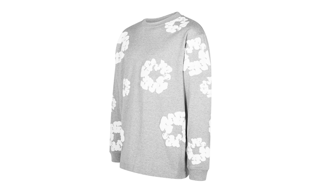 Long Sleeve Cotton Wreath Tee "Grey" DT055