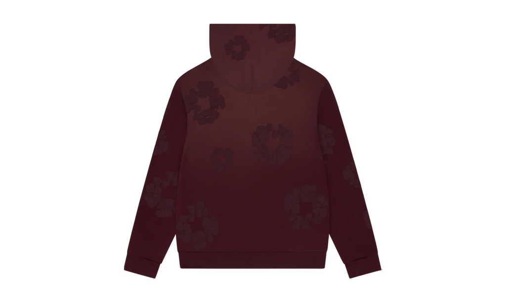 Faded Mono Cotton Wreath Hoodie "Beet Root" DT248