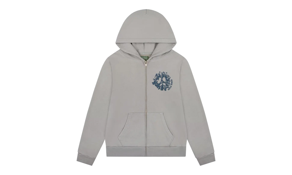 University Zip Up Hoodie "Grey / Blue" DT270