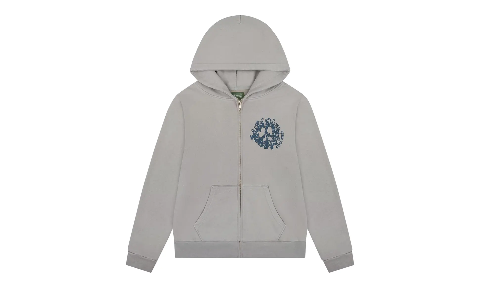 University Zip Up Hoodie "Grey / Blue" DT270