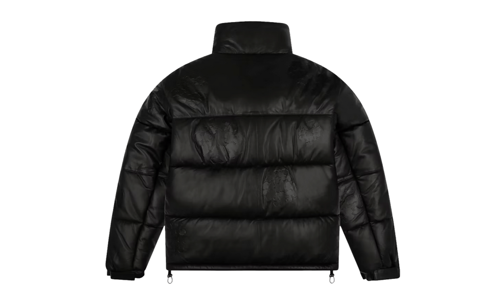 Leather Embossed Wreath Puffer Jacket "Black" DT527