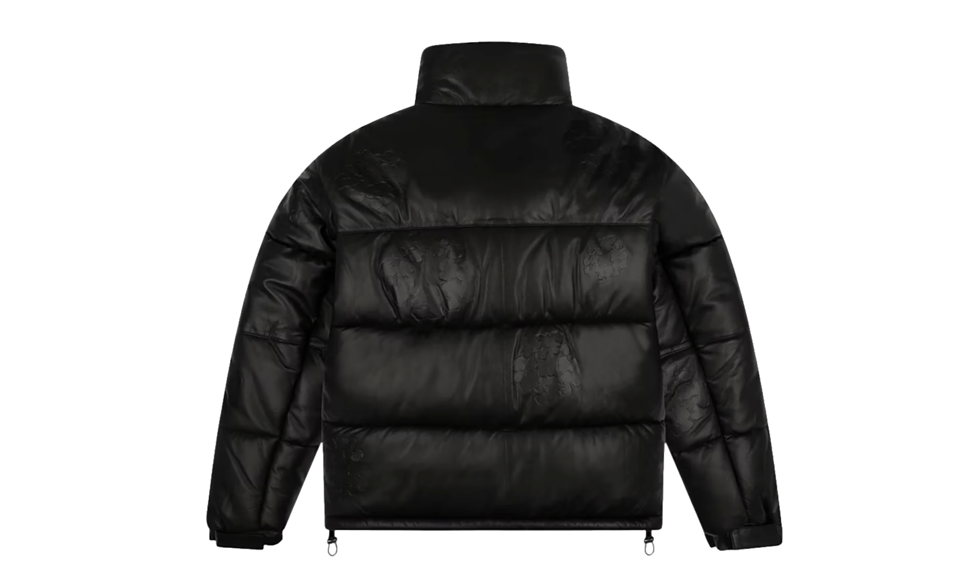 Leather Embossed Wreath Puffer Jacket "Black" DT527