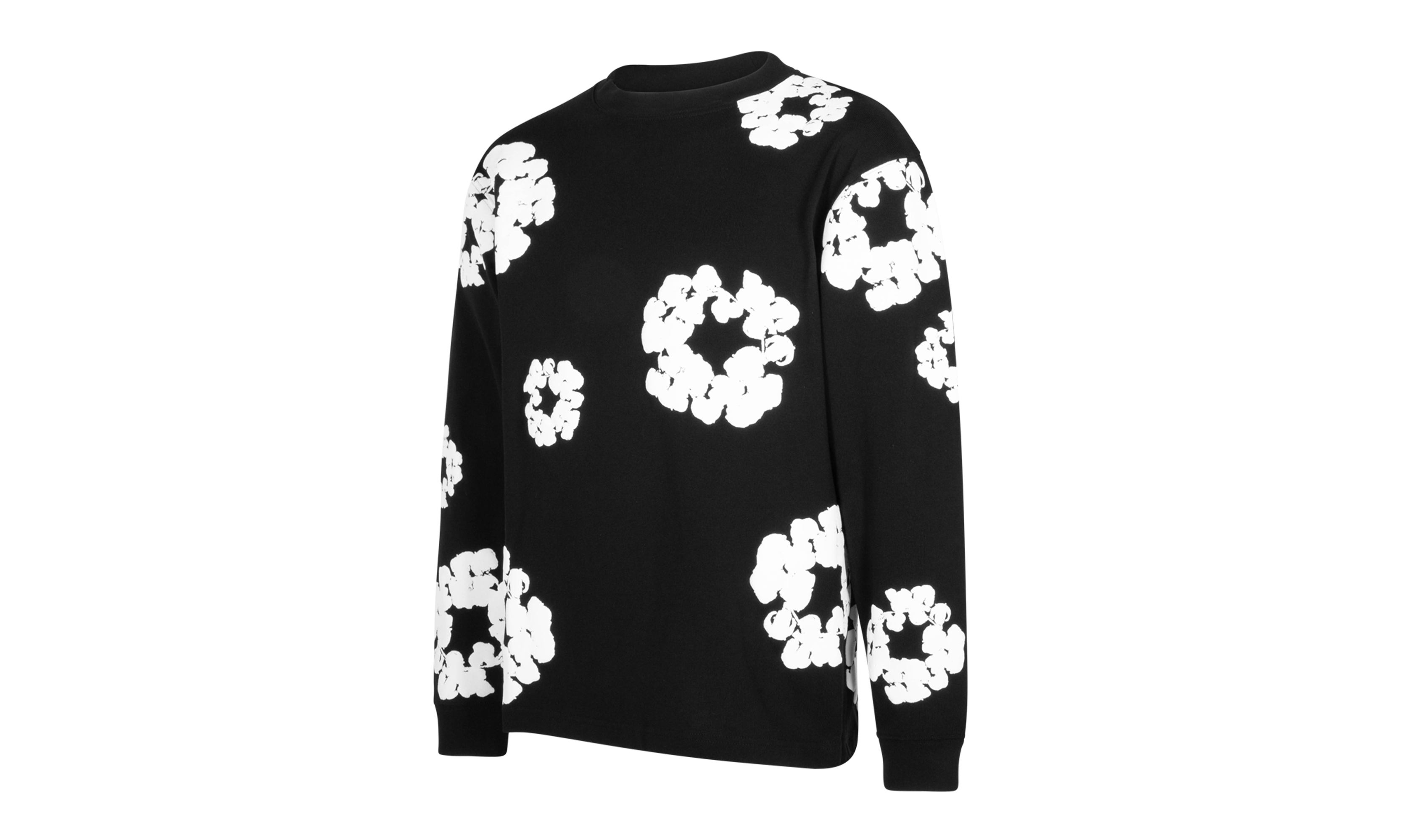 Long Sleeve Cotton Wreath Tee "Black" DT053