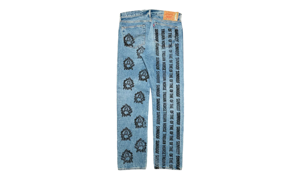 Levi's 501 Virgil Abloh Logo Jeans "Sunroof Of The Horse - Indigo / Black" DT301