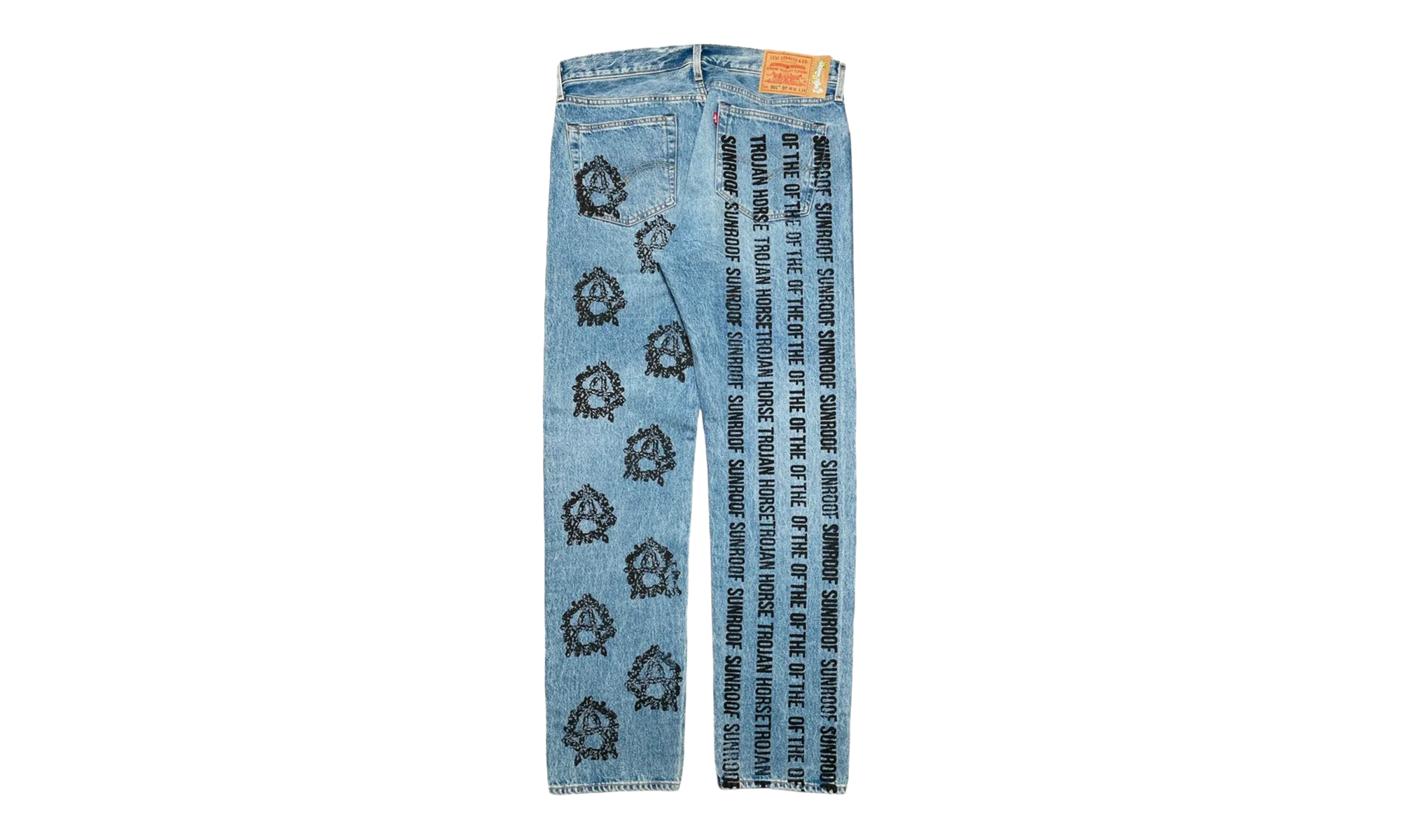 Levi's 501 Virgil Abloh Logo Jeans "Sunroof Of The Horse - Indigo / Black" DT301