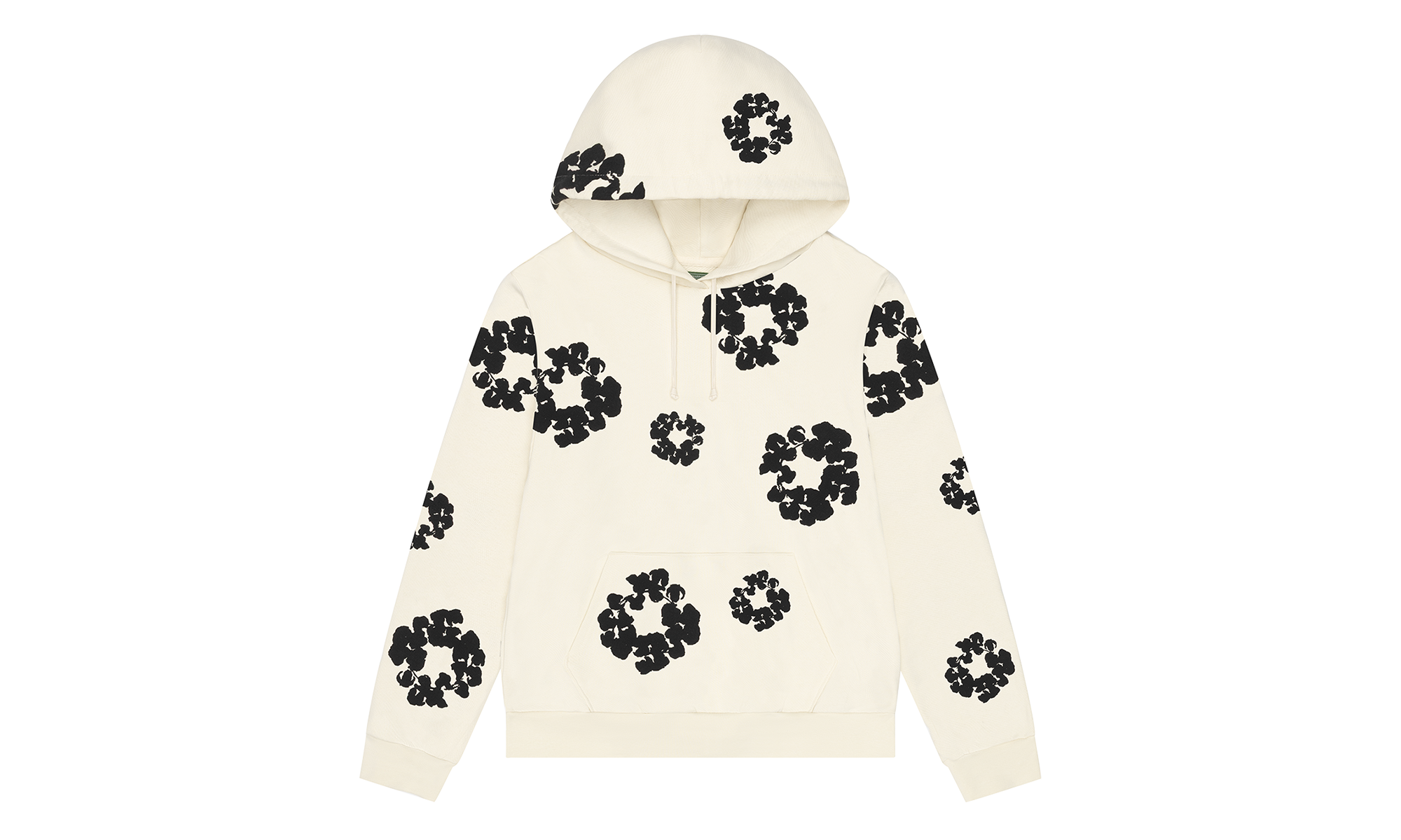 Black Cotton Wreath Hoodie "Oatmeal" DT353