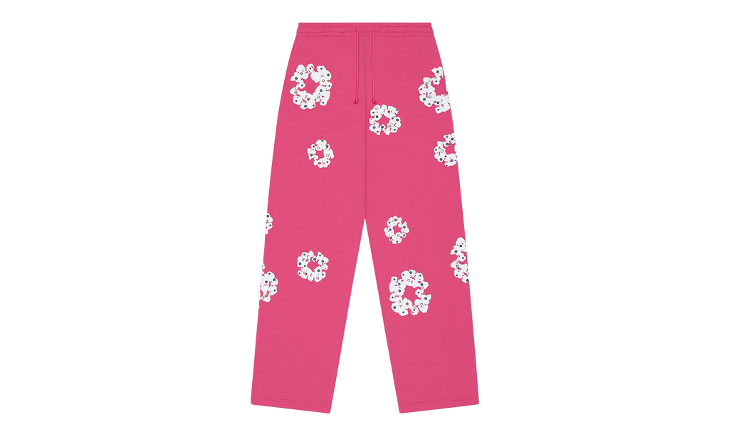 Rhinestone Cotton Wreath Sweatpants "Pink" DT515
