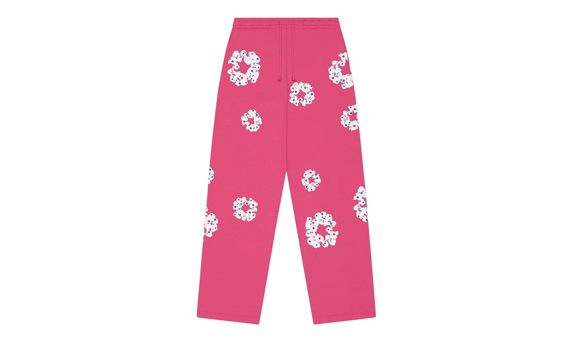 Rhinestone Cotton Wreath Sweatpants "Pink" DT515