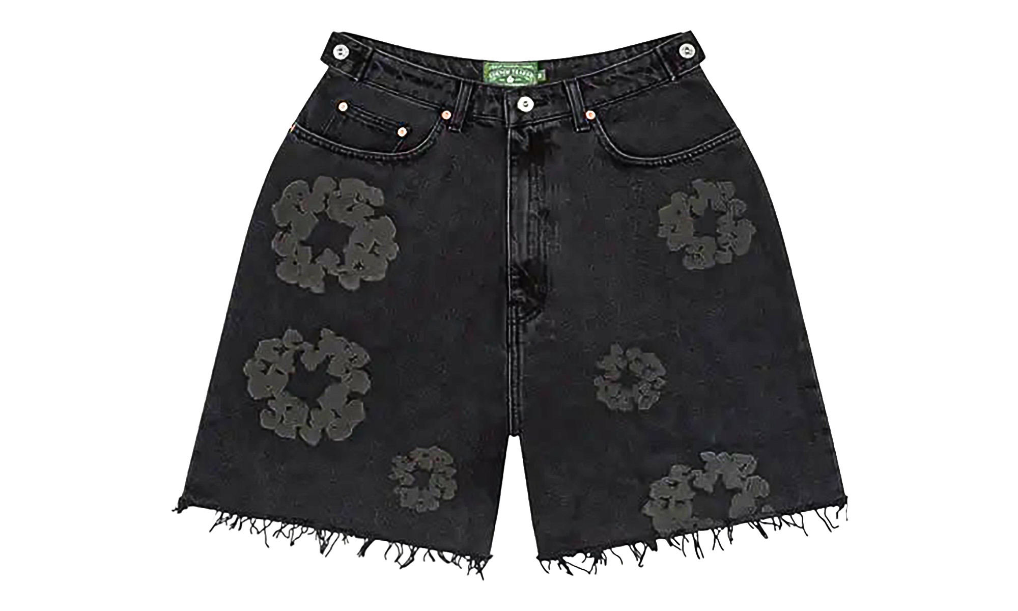 Mono Cotton Wreath Denim Shorts "Black" DT389