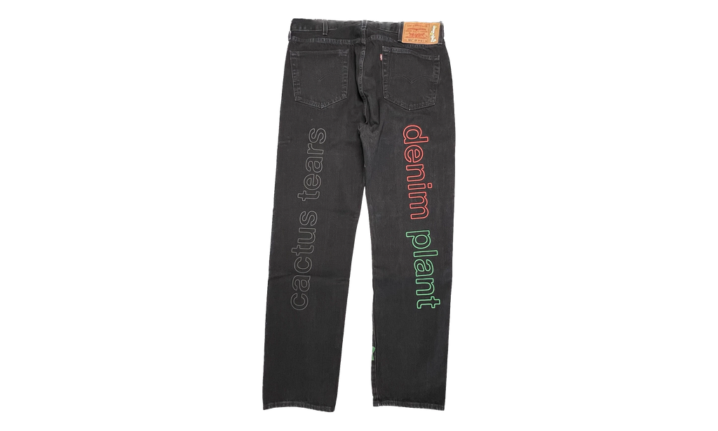 Cactus Tears Denim Plant Jeans "Black" DT185
