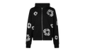 Cashmere Swarovski Cotton Wreath Zip Hoodie "Black" DT075