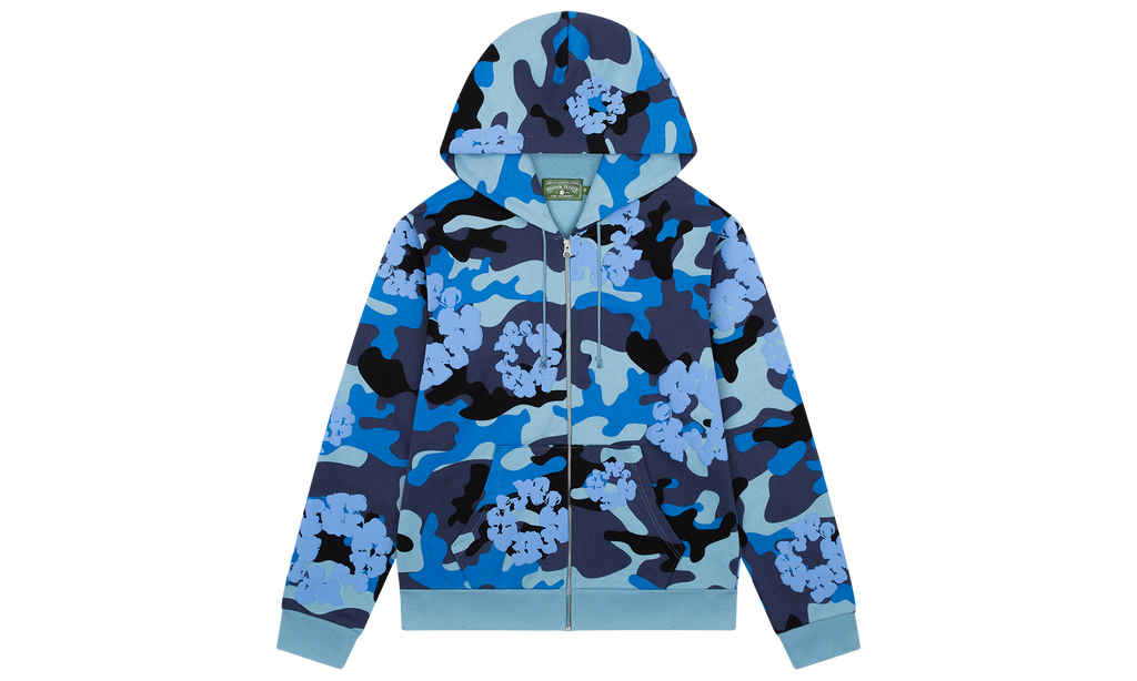 Cotton Wreath Zip Hoodie "Camo" DT127