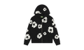 Cotton Wreath Zip Hoodie "Black" DT154