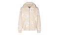 Rhinestone Cotton Wreath Zip Hoodie "Oatmeal" DT027