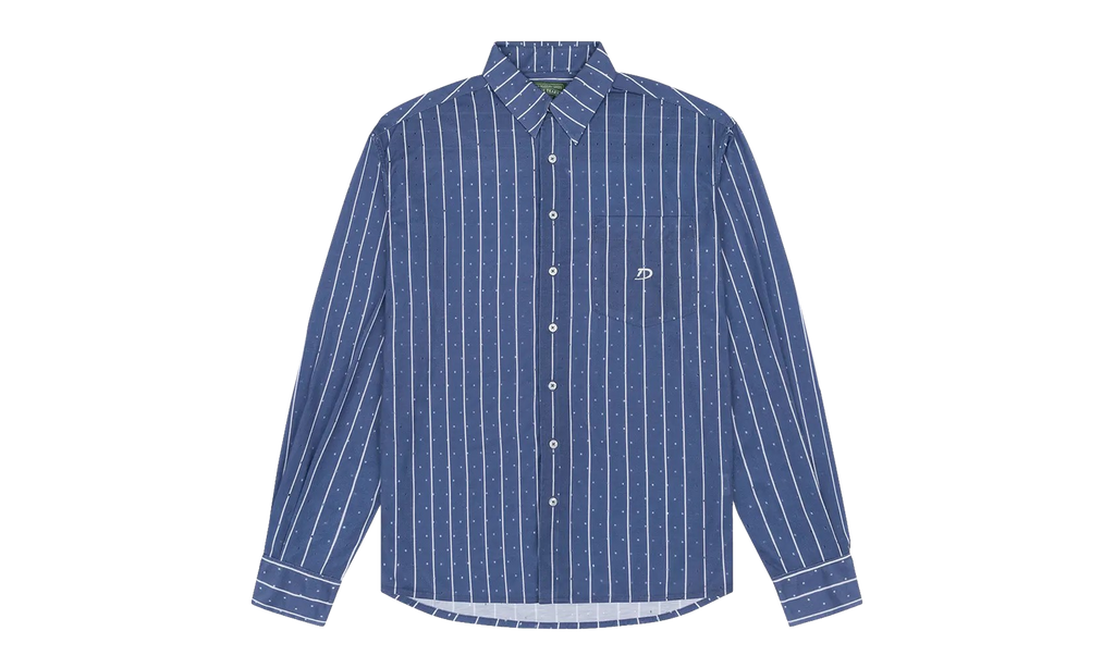 Coach Oxford Mesh Button Up Shirt "Blue" DT597