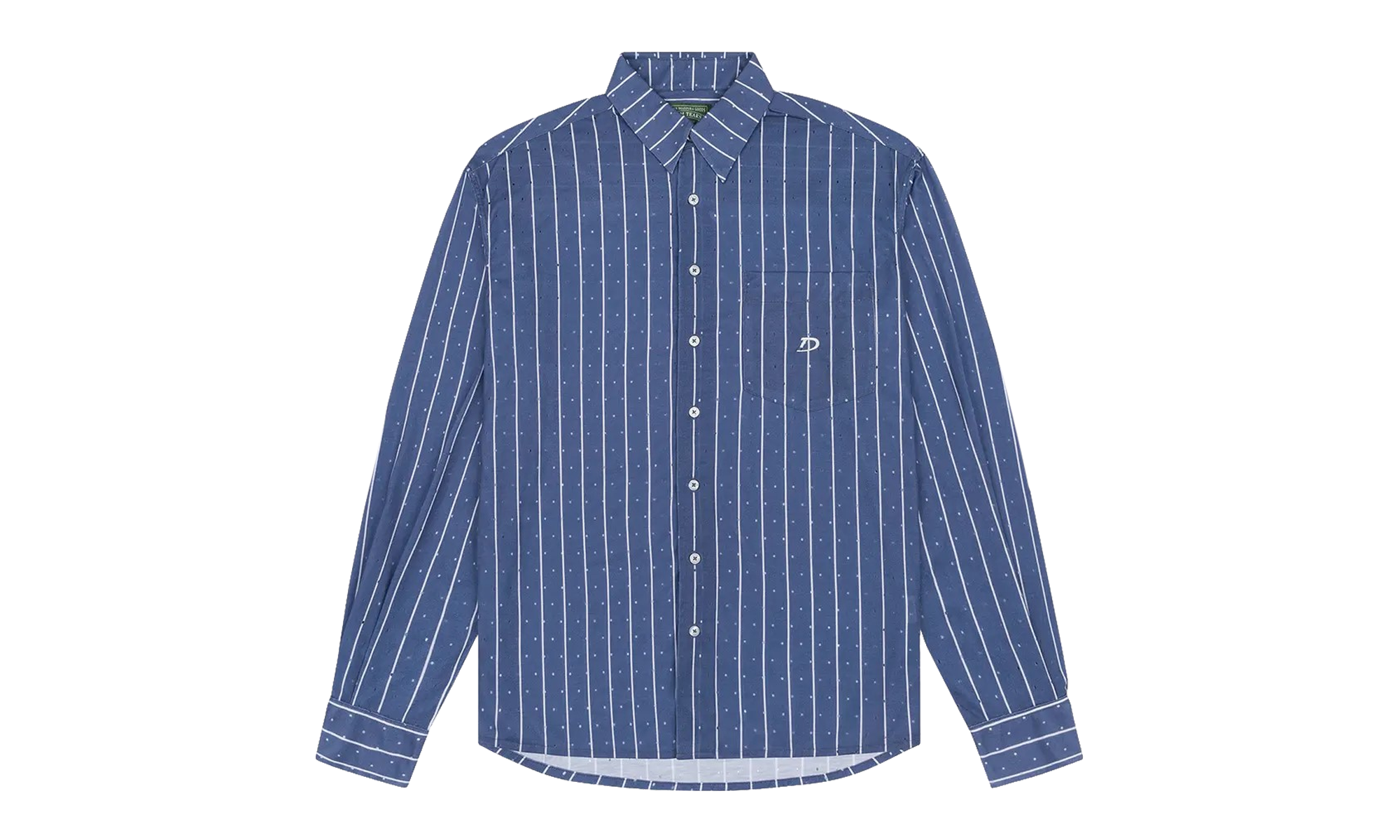 Coach Oxford Mesh Button Up Shirt "Blue" DT597