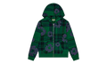 Plaid Cotton Wreath Zip Hoodie "Green" DT385