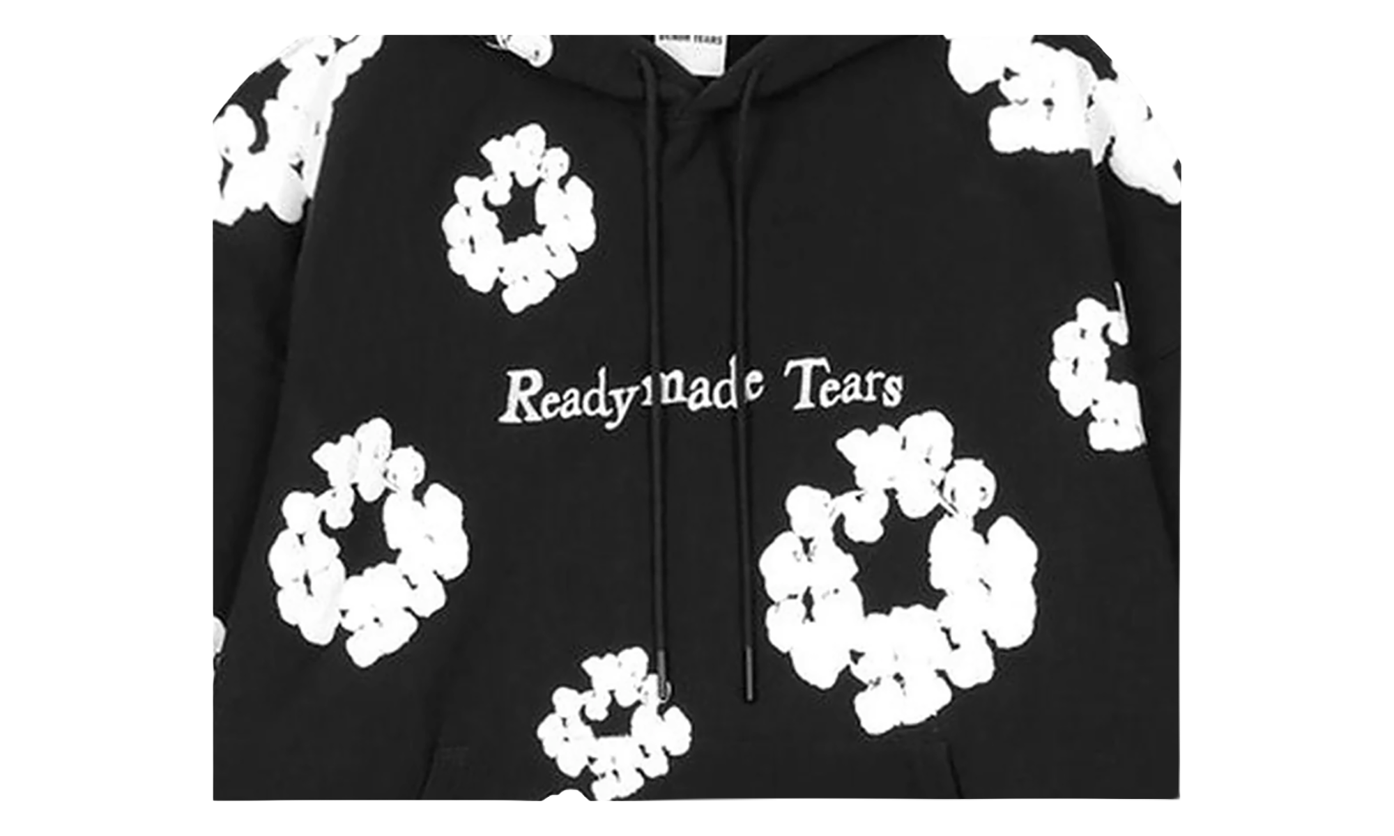 Ready Made Cotton Wreath Hooded Sweatshirt "Black" DT369