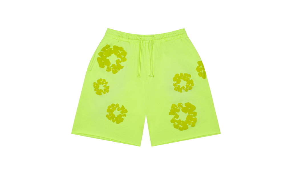 Mono Cotton Wreath Sweat Shorts "Neon Green" DT112