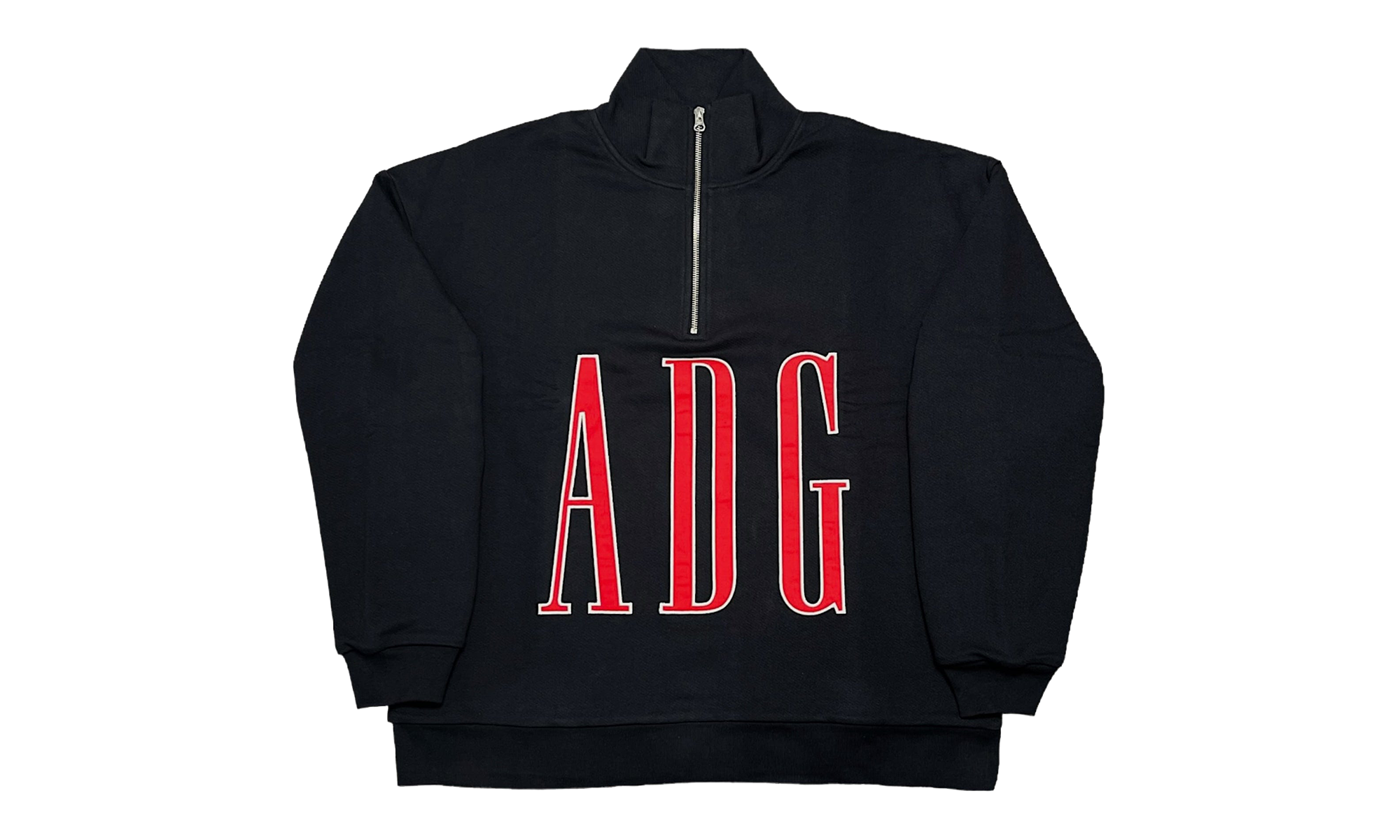 ADG Inc. Quarter Zip Sweatshirt "Navy Blue / Red" DT604