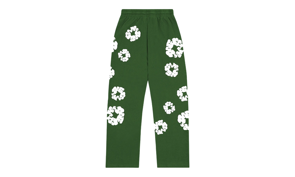 Cotton Wreath Open Hem Sweatpants "Green" DT414