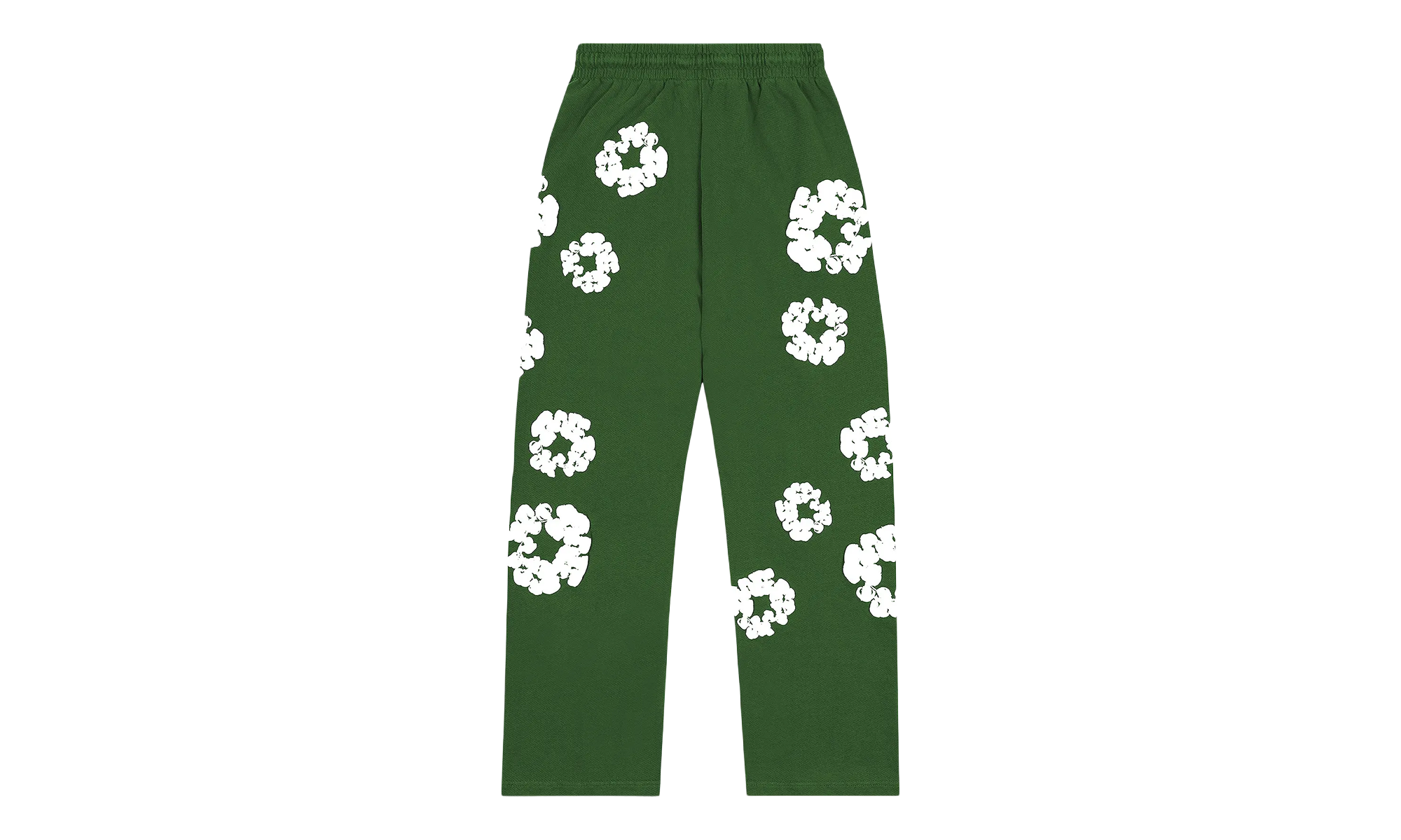 Cotton Wreath Open Hem Sweatpants "Green" DT414