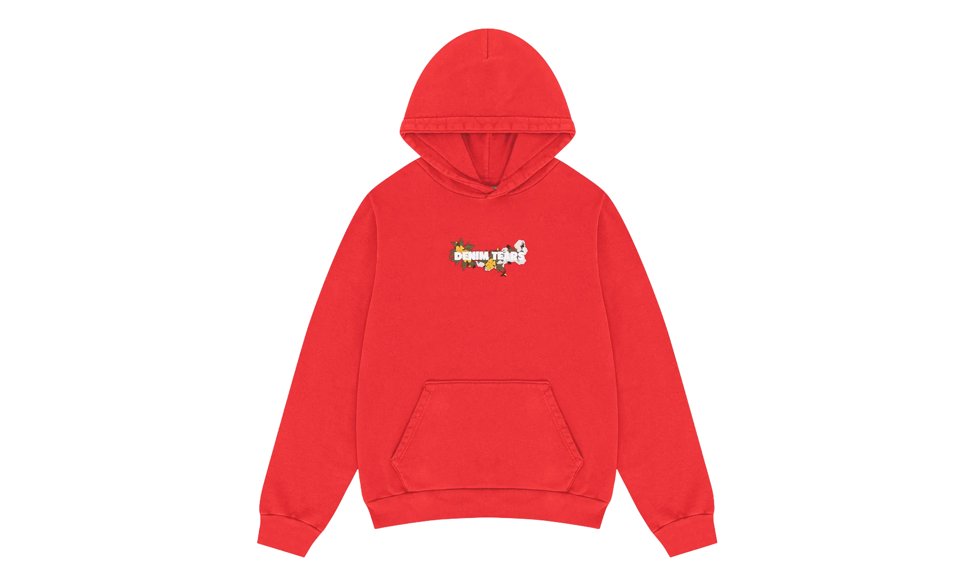 Embroidered Floral Logo Hoodie "Red" DT315