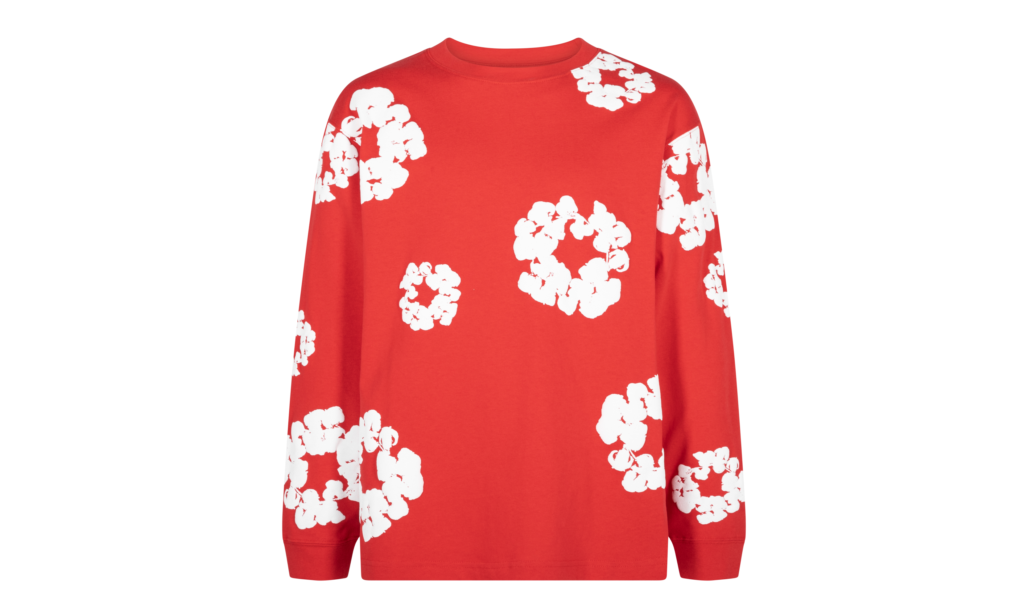 Long Sleeve Cotton Wreath Tee "Red" DT057