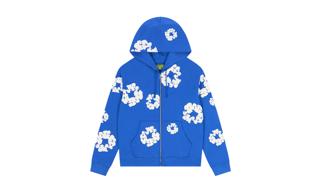 Cotton Wreath Zip Hoodie Blue "Blue" DT157