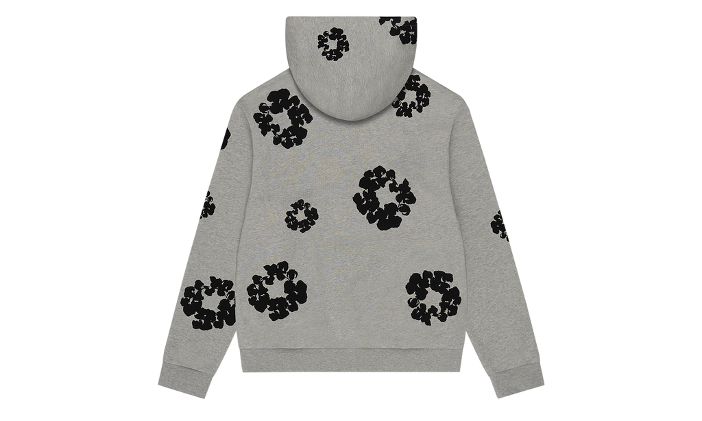 Black Cotton Wreath Hoodie "Grey" DT352